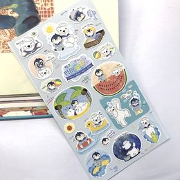 Gift Wrap Cute Bear Korean Stickers Aesthetic Scrapbooking Material Happy Planner Stationery Junk Journal Diary DIY Hobby Crafts Supplies