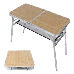 Camp Furniture Aluminum Alloy Table Outdoor Camping Folding Bbq Picnic Metal Foot Pipe Foldable Desk Tote Bag Type For Travel Use