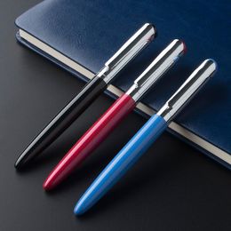 Gel Pens Luxury Metal Roller Ball Pen 0.5mm Blue Black Red Silver Clip Office Business Writing Ballpoint Gifts Stationery Supplies