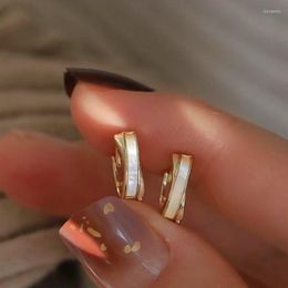 Hoop Earrings Korean Small Cute Cross For Women Girls Simple Gold Colour Geometric Fashion Party Jewellery