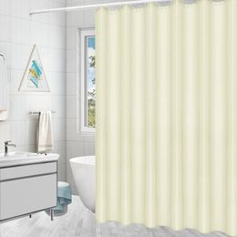 Curtain & Drapes Waterproof Shower Solid Colour Window Screen Bathroom Curtains With Hanging Rings Bathtub Partition SuppliesCurtain