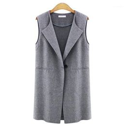 Women's Vests Fashion Plus Size Autumn Winter Warm Womens Ladies Solid Sleeveless Long Coat Cardigan Gilets Vest Outwear