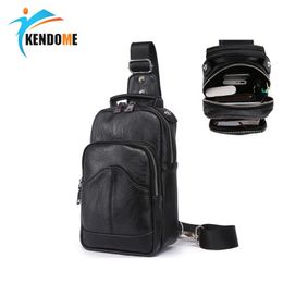 Outdoor Bags Men Pu Leather Chest Bag Mochila Tactical Small Military Shoulder Crossbody Travel