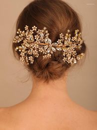 Headpieces Luxury Rhinestone Bride Hair Comb Wedding Accessories Bridal Headwear Handmade Headpiece For Women Party Prom Tiaras