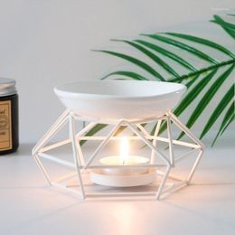 Candle Holders Metal Aromatic Oil Burner Ceramic Essential Holder Wax Melter Lamp