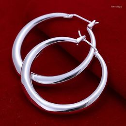 Hoop Earrings Brand Jewellery Silver Plated Round Women Accessories Fashion Ear Hook Gifts