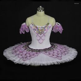 Stage Wear Professional Custom Size Girls Ballet Performance Peacock Tutu Dress