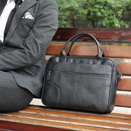 Briefcases Luufan Bag Men Leather Laptop For Document Men's Genuine Business Work Office Bags Totes 8628