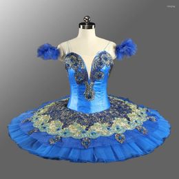 Stage Wear Professional Custom Size Women Adult Dancewear Blue Ballet Tutu