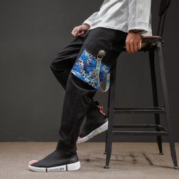 Men's Pants Fashion Cargo Trousers 2023 Chinese Style Print Casual Man Oversized Vintage Sweatpants Spring Men PantsMen's