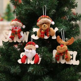 Christmas Decorations Tree Pendant Santa Clause Cute Bear Snowman Elk Doll Hanging Ornaments Home Gift For Decor