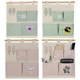 Storage Boxes 1pc Home Canvas Bag Creative Wardrobe Hang Wall Pouch Cosmetic Key Organize Pockets Stationery Contain High Quality