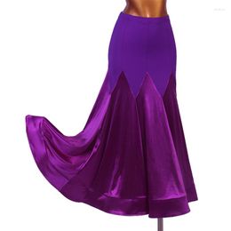 Stage Wear Ballroom Dance Large Skirt Waltz Tango Foxtrot Elegant Evening Party Performance Dancewear Roll-up Hem