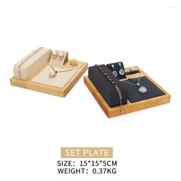 Jewellery Pouches Solid Wood Female Set Display Plate Earring Bracelet Pendent Wedding Ring Showcase Tray Multifunction 2 Colour Availables