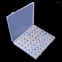 Jewellery Pouches 56 Grids Plastic Storage Box Compartment Adjustable Container For Beads Earring Rectangle Case