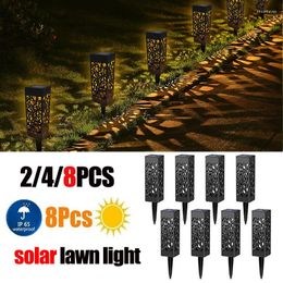 8Pcs Outdoor Garden Solar Lawn Led Lamp Exterior Street Patio Decor Holiday Scenic Lighting Floor Lights All For Yard And