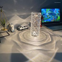 Table Lamps Diamond Lamp Modern Bedroom Led Night Lights Cafe Desk Decor Living Room Clear Glass Lampshade Novelty