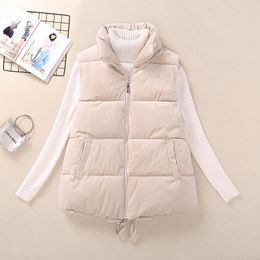 Women's Vests Autumn Women Gold Velvet Cotton Vest Lady Sleeveless Jacket Big Size Winter Female Short Paragraph Outwear