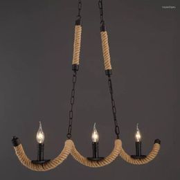 Pendant Lamps American Rope Lights Fixture Loft Vintage Hanging Luminaire Lustres Kitchen Dining Room Industrial Lighting