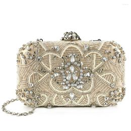 Evening Bags Luxury Hand Take Dinner Bag Heavy Work Crystal Beaded Exquisite Dress Temperament Bride Clutch Party Wallet