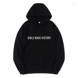 Men's Hoodies Girls Make History Cotton Men Streetwear Autumn Winter Sweatshirt Women Hip Hop Hoodie Pullover Hoody Oversized