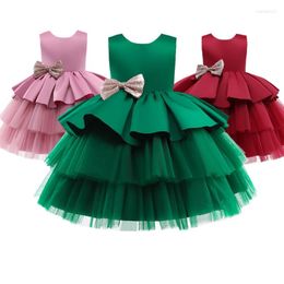 Girl Dresses Infant Christening Vestidos Born Birthday Clothes Kid Formal Prom Bow Dress Children Toddler Christmas