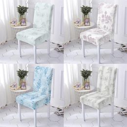 Chair Covers Chinese Style Elastic Chairs Seat Cover Plant Landscape Pattern Slipcover Removable Home CoverChair
