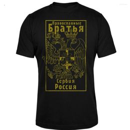 Men's T Shirts Fashion Serbia Russia Badge Printed T-Shirt. Summer Cotton Short Sleeve O-Neck Mens Shirt S-3XL