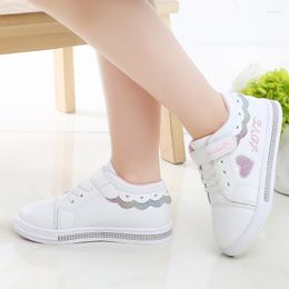 Athletic Shoes Children's Sports Girls' Spring And Autumn 2023 Student Board Big Soft-soled White