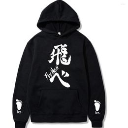 Men's Hoodies Haikyuu High Harajuku Anime Pullover Sweatshirt Men Women Fashion Winter Warm Streetwear Oversized