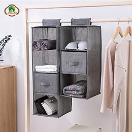 Storage Boxes Msjo Wardrobe Organiser Cotton Linen Bag For Pocket Drawer Towel Blanket Underwear Closet Hanging