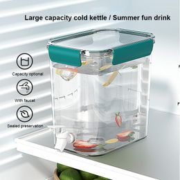 Storage Boxes 4.5L Refrigerator Cold Water Jug Home Kitchen With Faucet Large Capacity Lemonade Juice Plastic Cool Bucket