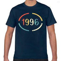 Men's T Shirts Tops Shirt Men Retro Birthday Vintage In 1996 Basic Black Geek Print Male Tshirt XXX