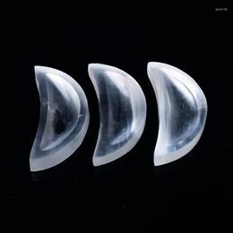 Decorative Figurines 1PC Natural Selenite Bowl Moon Shaped Hand Carved Polished Crystal Healing Stone Art Fengshui Home Decoration