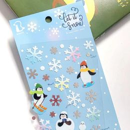 Gift Wrap Cute Winter Snow Korea Stickers Craft Supplies Junk Journal Decoration Scrapbooking Material Handiwork DIY Sticker Stationery