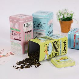 Storage Boxes Coffee Beans Package Seal Tin Square Candy Biscuits Tea Box Organiser For Home