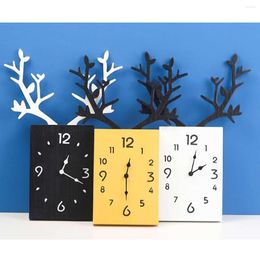 Wall Clocks Simple Wooden Antler Clock Roman Numerals Watch Decor Home Living Room Bedroom Office 50 X 35cm