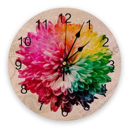 Wall Clocks Color Chrysanthemum Vintage Home Decorations Living Room Clock Modern Design Stickers Digital ClockWallWallWall