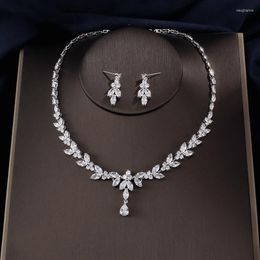 Necklace Earrings Set Luxury Classic 925 Sterling Silver Jewelry For Wedding Women Drop Earring Pendant Anniversay Party Gift J4805