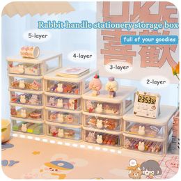 Storage Boxes Stationery Box Desktop Student Ins Drawer Pen Cabinet Office Tape Hair Accessories Kawaii Sundries Organiser