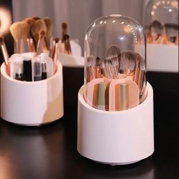 Storage Boxes Rotating Base Dust-proof Makeup Brush Cosmetic Tube Organiser Cases Holder Display Bedroom Women Gifts