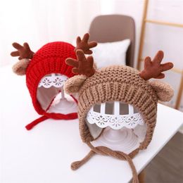 Hats Ear Protection Terrific Wear-resistant Kid Cap Little Antler Infant Bonnet Contrast Colours For Sleeping