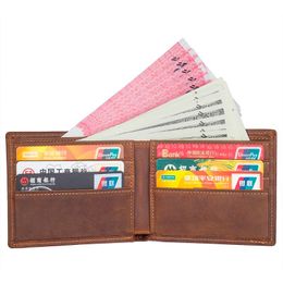 Wallets J.M.D Top Quality Crazy Horse Leather Caed Case Package ID Holder With Two Bill Comparments Brown R-8165R