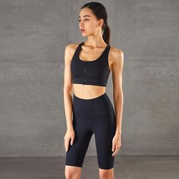 Yoga Outfit 2 Piece Set Workout Clothes For Women Sports Bra And Leggings Wear Gym Clothing Athletic 5-point Pants