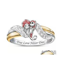 Band Rings Halloween Christmas Eve Ring Jewellery Heart Shape Body Shock Skeleton Grie Doll Diamond Vintage Festival Gift Drop Delivery Dhmig