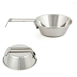 Bowls 304 Stainless Steel Folding Bowl Picnic Rice Barbecue Cup Mountaineering Water Camping Portable Cooker