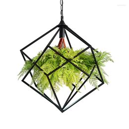 Pendant Lamps Chandelier Theme Music Restaurant Pub Bar Green Plant Counter Coffee Shop Creative