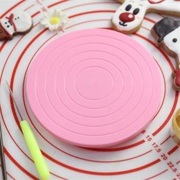 Baking Tools DIY Cake Rotary Table Mini Plastic Fondant Turntable Revolving Platform Round Cookie Stand Rotating Home Kitchen Accessory