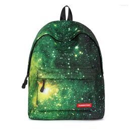 School Bags Backpack Teenage Girls Stars Universe Space Printing Bag Arcuate Shoulder Strap Silt Pocket Dec12