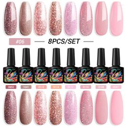 Nail Gel Lacheer 10ML Glitter Sequins Polish Red Purple Colour Soak Off UV LED Varnish Semi Permanant All For Manicure Top Coat